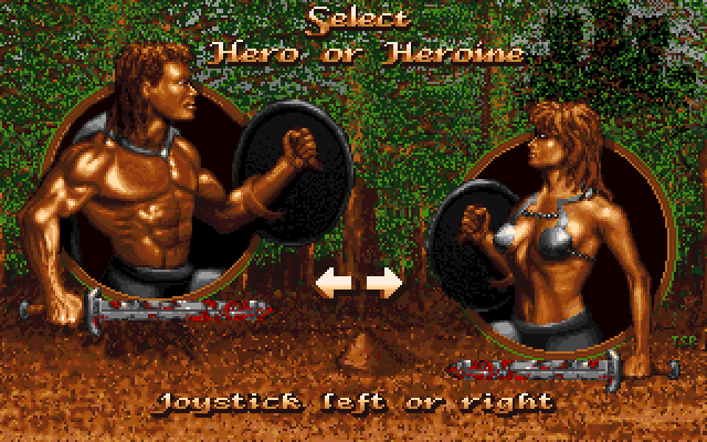 Sword of Sodan Amiga Screenshot: Choose a character.