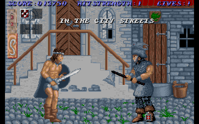 Sword of Sodan Amiga Screenshot: Welcome to the city streets!