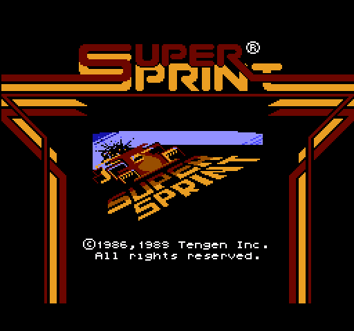 Super Sprint NES / Famicom Screenshot: Title screen.