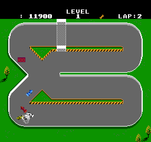 Super Sprint NES / Famicom Screenshot: Don't get caught in the tornado...