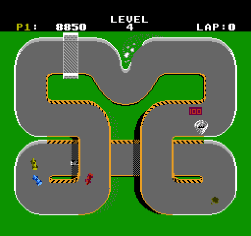 Super Sprint NES / Famicom Screenshot: On to level 4...