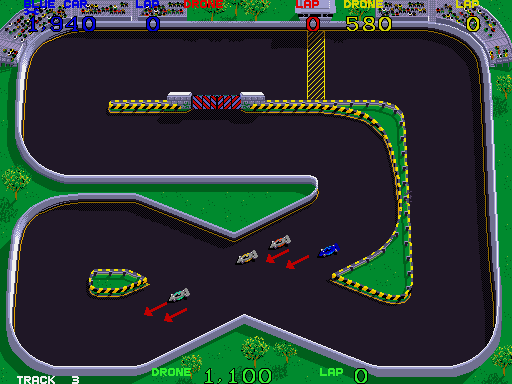 Super Sprint Arcade Screenshot: On to the next track...