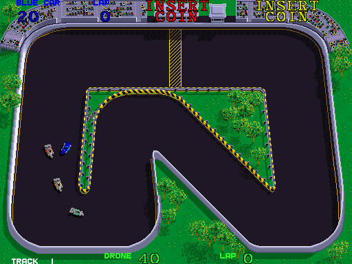 Super Sprint Arcade Screenshot: The race begins!