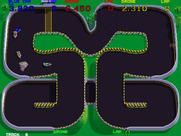 Super Sprint for Arcade - Avoid this tornados on this track.