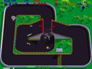 Super Sprint for Arcade - Crash! I didn't make it over the bridge...