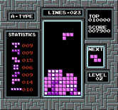 Tetris for NES / Famicom - Looking for a spot to fit this angled piece into.