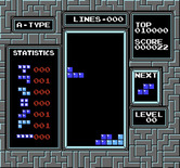 Tetris for NES / Famicom - Game start.