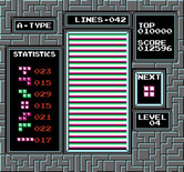 Tetris for NES / Famicom - Game over.
