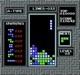 Tetris for NES / Famicom - On to level three...