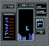 Tetris for NES / Famicom - A tile falls into place...