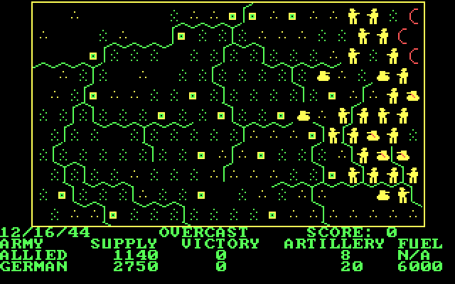 Battle of the Bulge: Tigers in the Snow, The IBM PC/Compatibles Screenshot: You can optionally play the game with the hexes turned off.