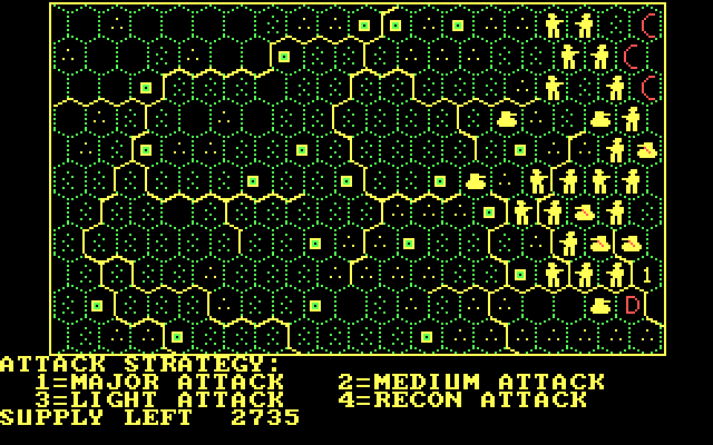 Battle of the Bulge: Tigers in the Snow, The IBM PC/Compatibles Screenshot: Select an attack strategy.