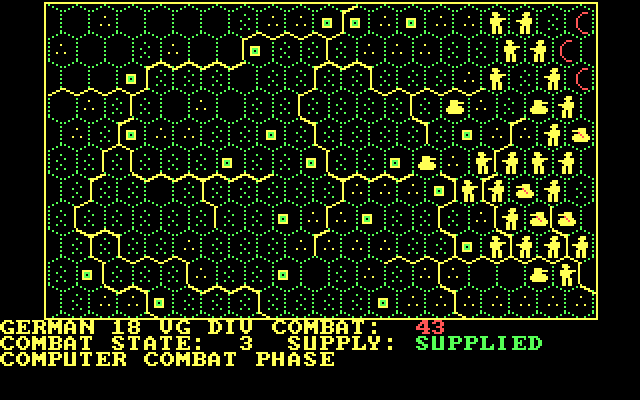 Battle of the Bulge: Tigers in the Snow, The IBM PC/Compatibles Screenshot: Computer combat phase.