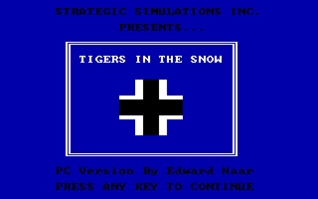 Battle of the Bulge: Tigers in the Snow, The IBM PC/Compatibles Screenshot: Title screen.