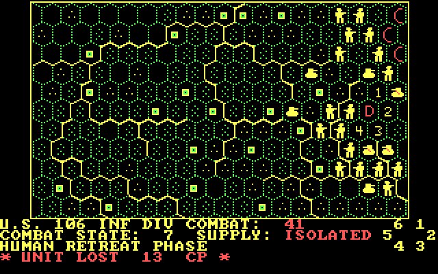 Battle of the Bulge: Tigers in the Snow, The IBM PC/Compatibles Screenshot: A unit isn't doing so well...