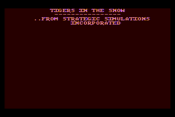 Battle of the Bulge: Tigers in the Snow, The Atari 8-bit Screenshot: Game loading.