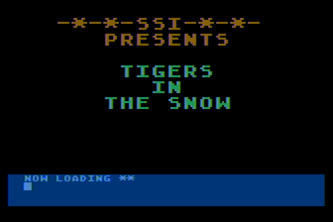 Battle of the Bulge: Tigers in the Snow, The Atari 8-bit Screenshot: Title screen.
