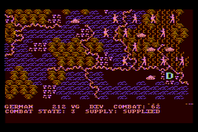 Battle of the Bulge: Tigers in the Snow, The Atari 8-bit Screenshot: Combat continues...