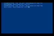 Battle of the Bulge: Tigers in the Snow, The for Atari 8-bit - First, set a few game options...