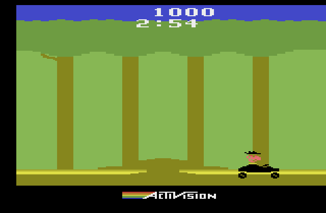 Private Eye Atari 2600 Screenshot: Forest paths connect different parts of the city...