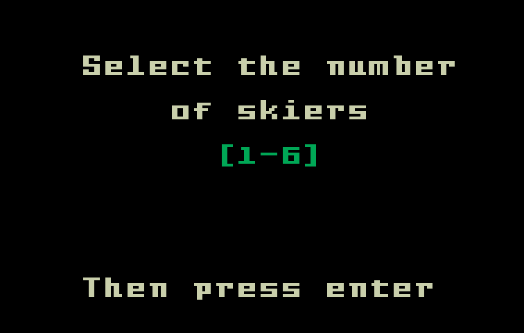 Mountain Madness: Super Pro Skiing Intellivision Screenshot: How many players?