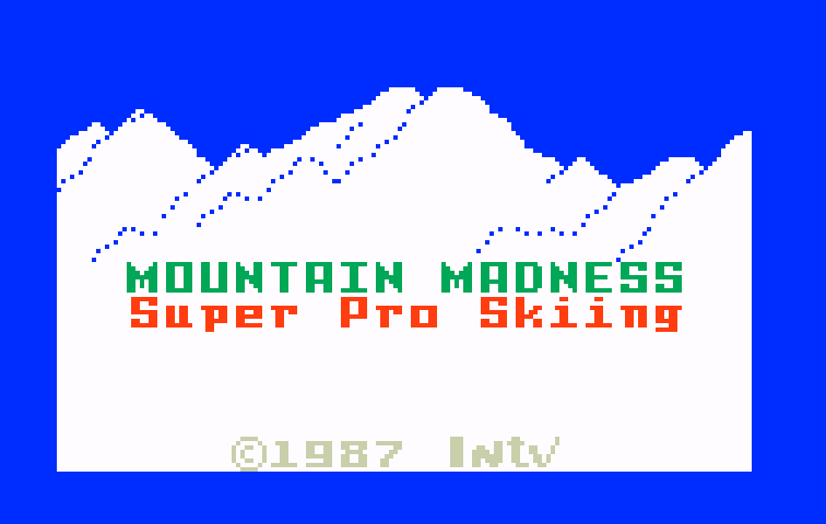 Mountain Madness: Super Pro Skiing Intellivision Screenshot: Title screen.