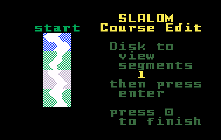 Mountain Madness: Super Pro Skiing Intellivision Screenshot: You can also build your own courses!