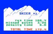 Mountain Madness: Super Pro Skiing for Intellivision - Race results.