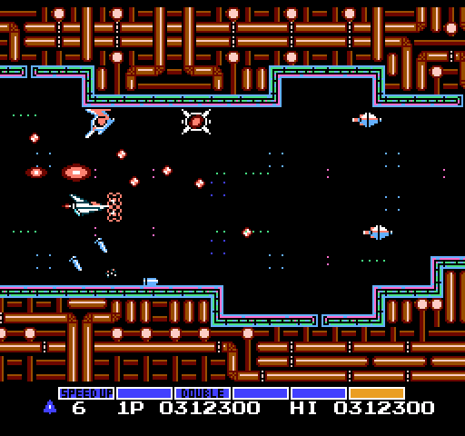 Gradius NES / Famicom Screenshot: Beginning the final stage.