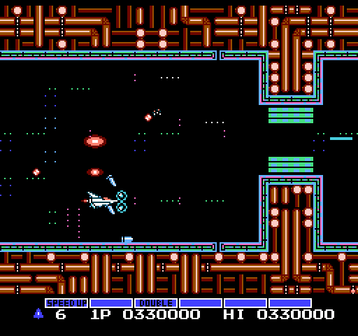 Gradius NES / Famicom Screenshot: Hurry, if that door closes you're stuck!