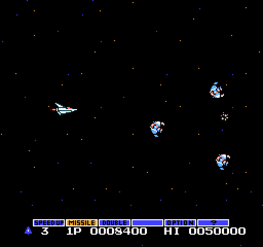 Gradius NES / Famicom Screenshot: Game start.
