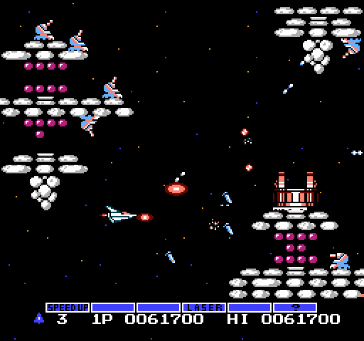 Gradius NES / Famicom Screenshot: On to the second stage...