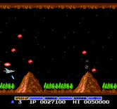 Gradius for NES / Famicom - These two volcanoes shoot out rocks rapidly!