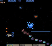 Gradius for Arcade - Some larger enemies begin to appear...