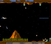 Gradius for Arcade - Watch out for fire from both above and below...