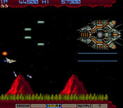 Gradius for Arcade - The first end of level boss appears...