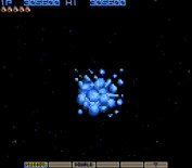 Gradius for Arcade - The enemy fortress explodes; the game now repeats with increased difficulty.