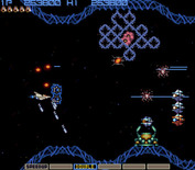 Gradius for Arcade - Don't crash into any of the blue walls in this stage...