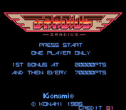 Gradius for Arcade - Title screen (Bubble System version).