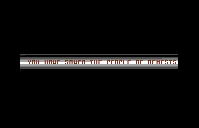 Gradius Commodore 64 Screenshot: Mission successful!