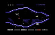 Gradius for Commodore 64 - Strange amoeba wait on the sidelines to attack when you get near.