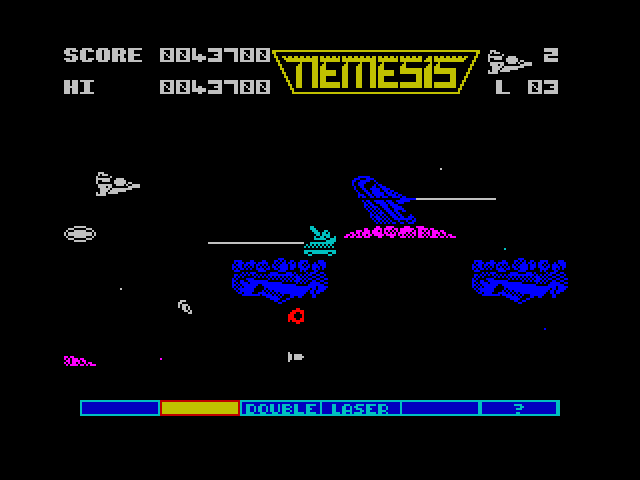 Gradius ZX Spectrum Screenshot: The battle continues...