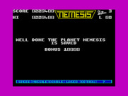 Gradius for ZX Spectrum - Mission success! The border flashes different colors, then the game repeats.