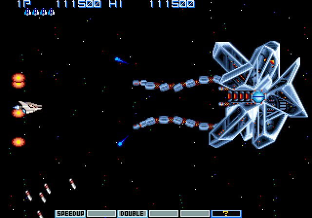 Vulcan Venture Arcade Screenshot: The third end of level boss.