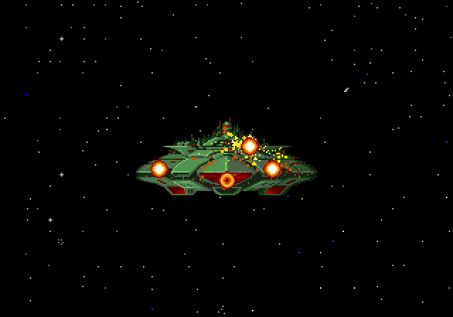 Vulcan Venture Arcade Screenshot: The enemy is destroyed!