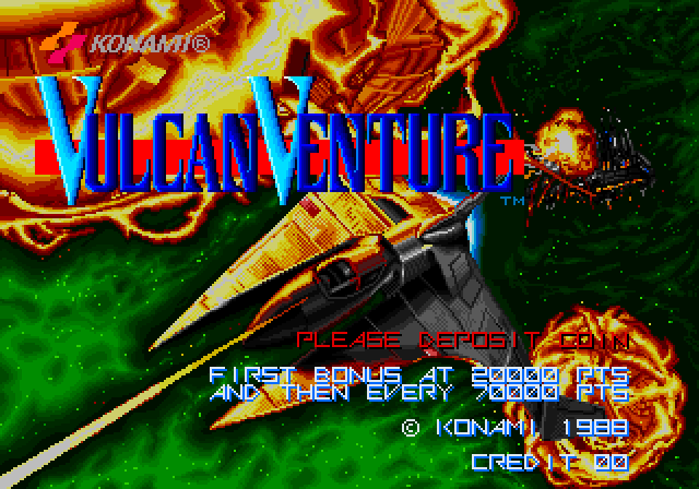 Vulcan Venture Arcade Screenshot: Title screen.