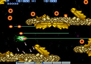 Vulcan Venture for Arcade - The next stage features the classic Gradius "Moai"...