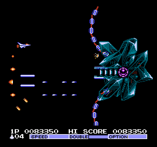 Vulcan Venture NES / Famicom Screenshot: The end of the third stage...