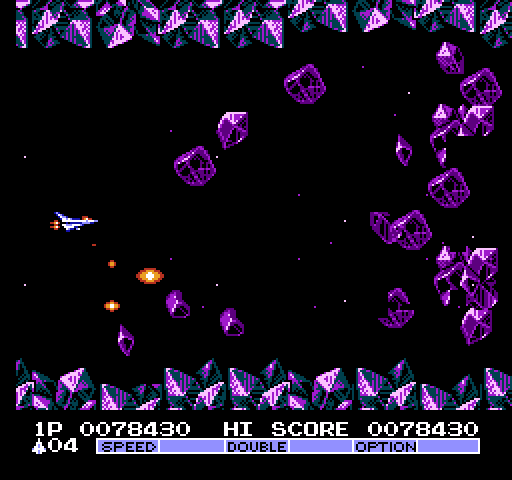 Vulcan Venture NES / Famicom Screenshot: More of the asteroids ahead...