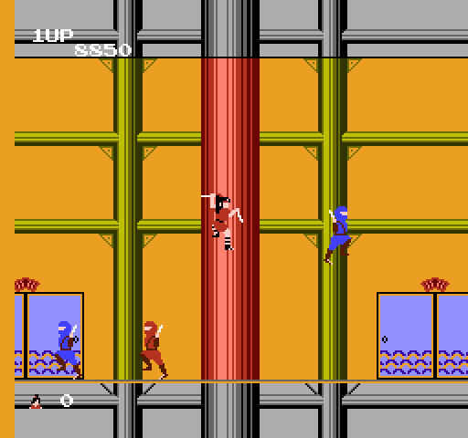 Legend of Kage, The NES / Famicom Screenshot: Jump and climb your way through this temple...